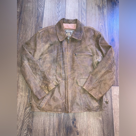 Winlit Mens vintage Brown Leather Jacket - Picture 1 of 9